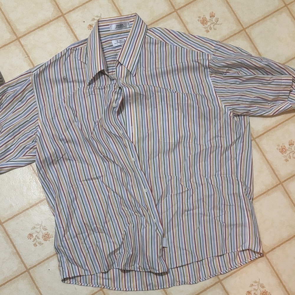 Men's Striped Button Down Shirt - Multicolor